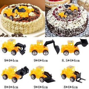 Decoration Birt Model Cake Vehicle Kids 6PCS Boy Engineering