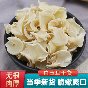 【净重】白玉耳250g白木耳竹耳菌兔耳菌肉厚无根新货干货农家特产