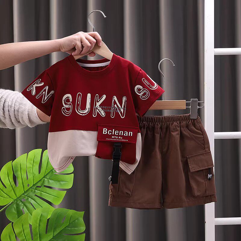 男童洋气短袖套装2026新款儿童夏季纯棉衣服1一3岁宝宝夏装两件套