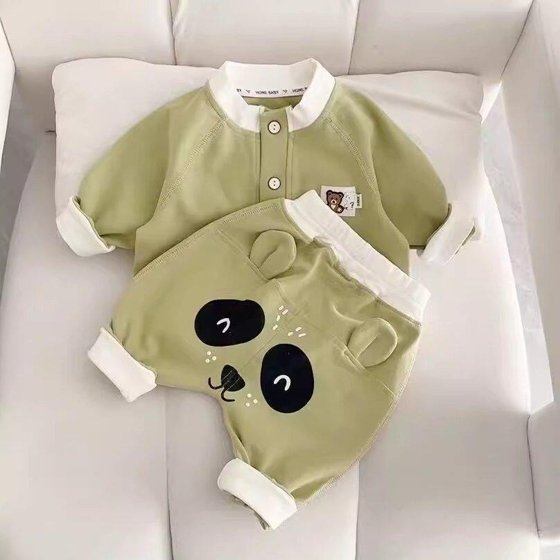 婴儿春装宝宝卫衣裤子两件套3-6-12个月小月龄百搭春秋款卡通套装