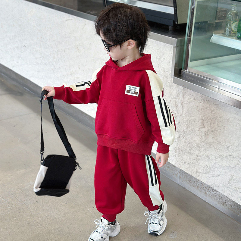 男童春秋款长袖连帽卫衣套装2026棉新款童装春季休闲运动裤两件套,童装/婴儿装/亲子装,套装,淘宝优惠券,粉丝福利购,淘宝优惠卷