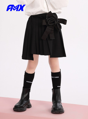 edo1一度旗下FMXoutlets百褶裙女孩不规则短裙简约学院风裙子潮