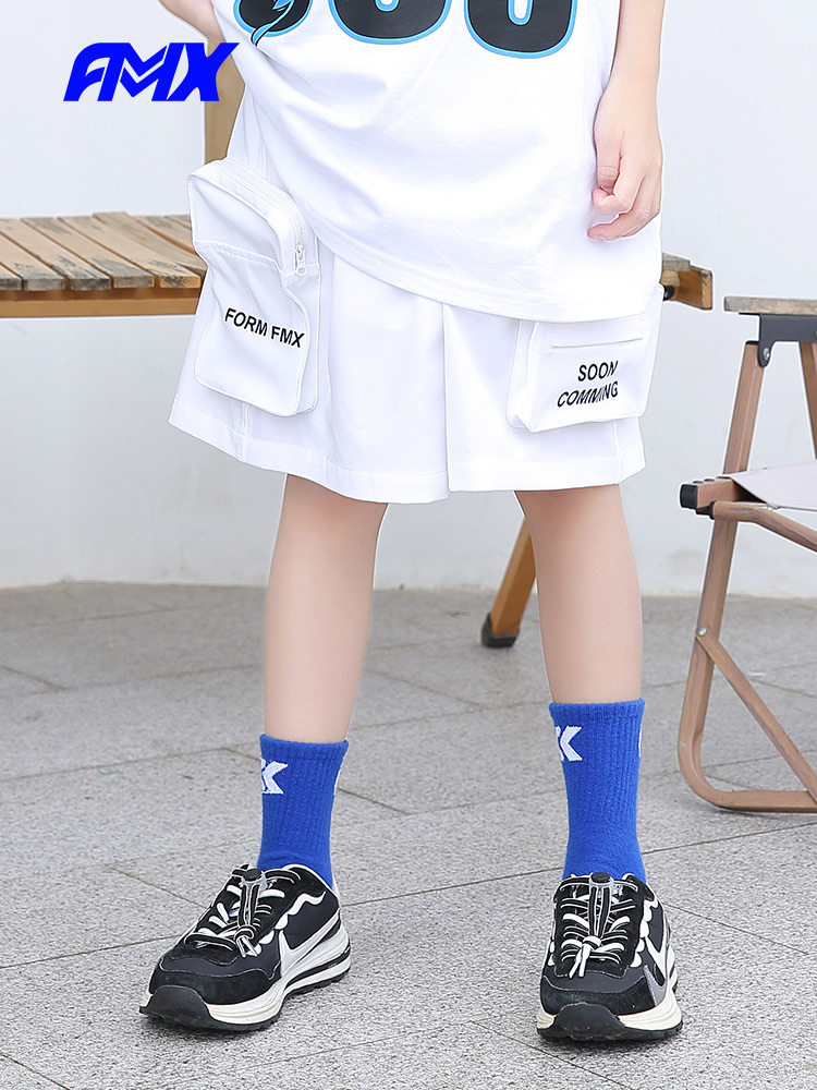 多口袋中裤轻薄透气短裤运动裤