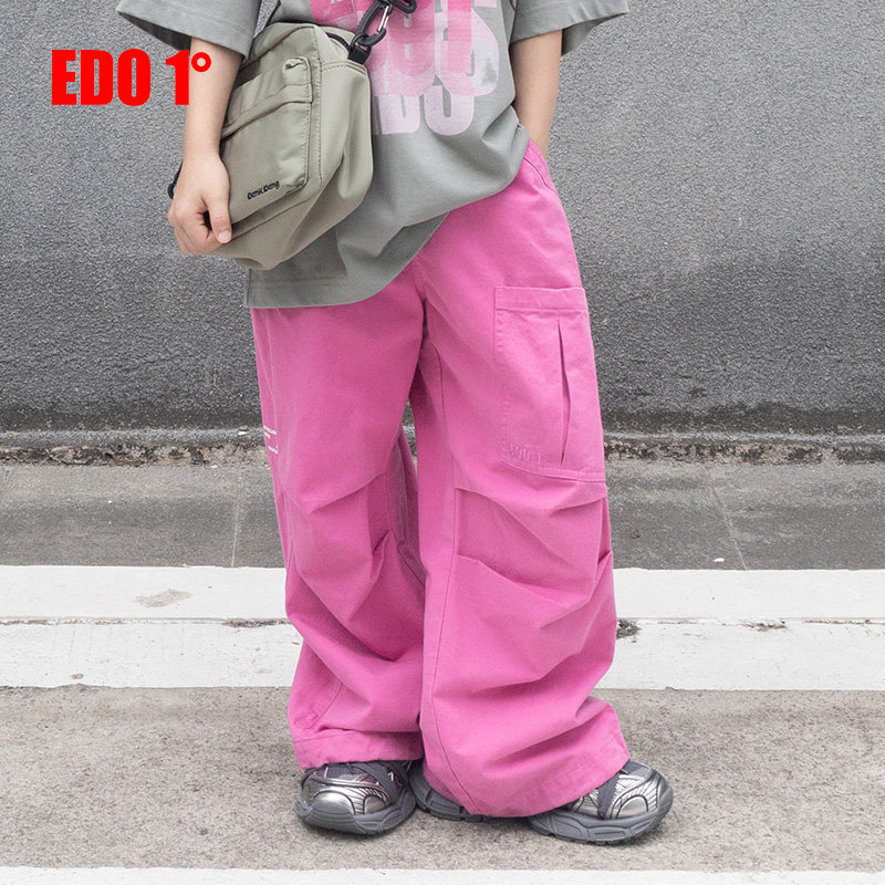 EDO1一度童装工装大口袋阔腿裤