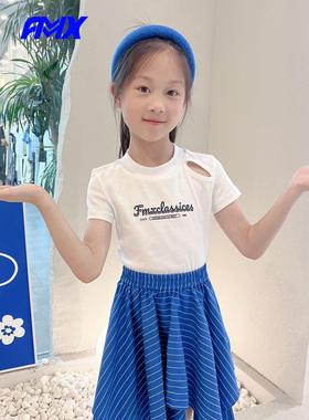 edo1一度旗下FMXoutlets女童清仓t衫儿童夏款走秀时髦纯棉圆领