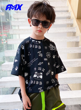 edo1一度旗下FMXoutlets卡通T恤衫儿童宽松版型个性潮流T亲子装