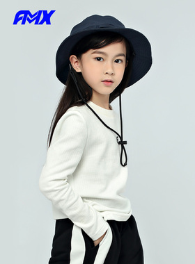 edo1一度旗下FMXoutlets棉长T恤儿童休闲上衣白色洋气运动打底衫