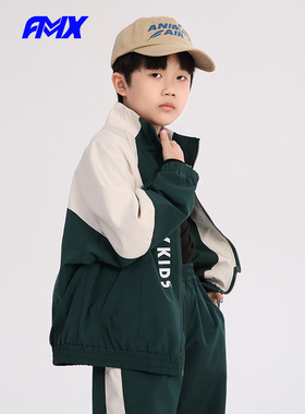 edo1一度旗下FMXoutlets儿童户外露营外套男童运动上衣拼接外套
