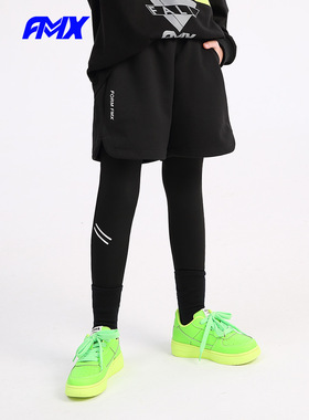 edo1一度旗下FMXoutlets儿童假两件跑男裤秋新品透气清仓运动裤