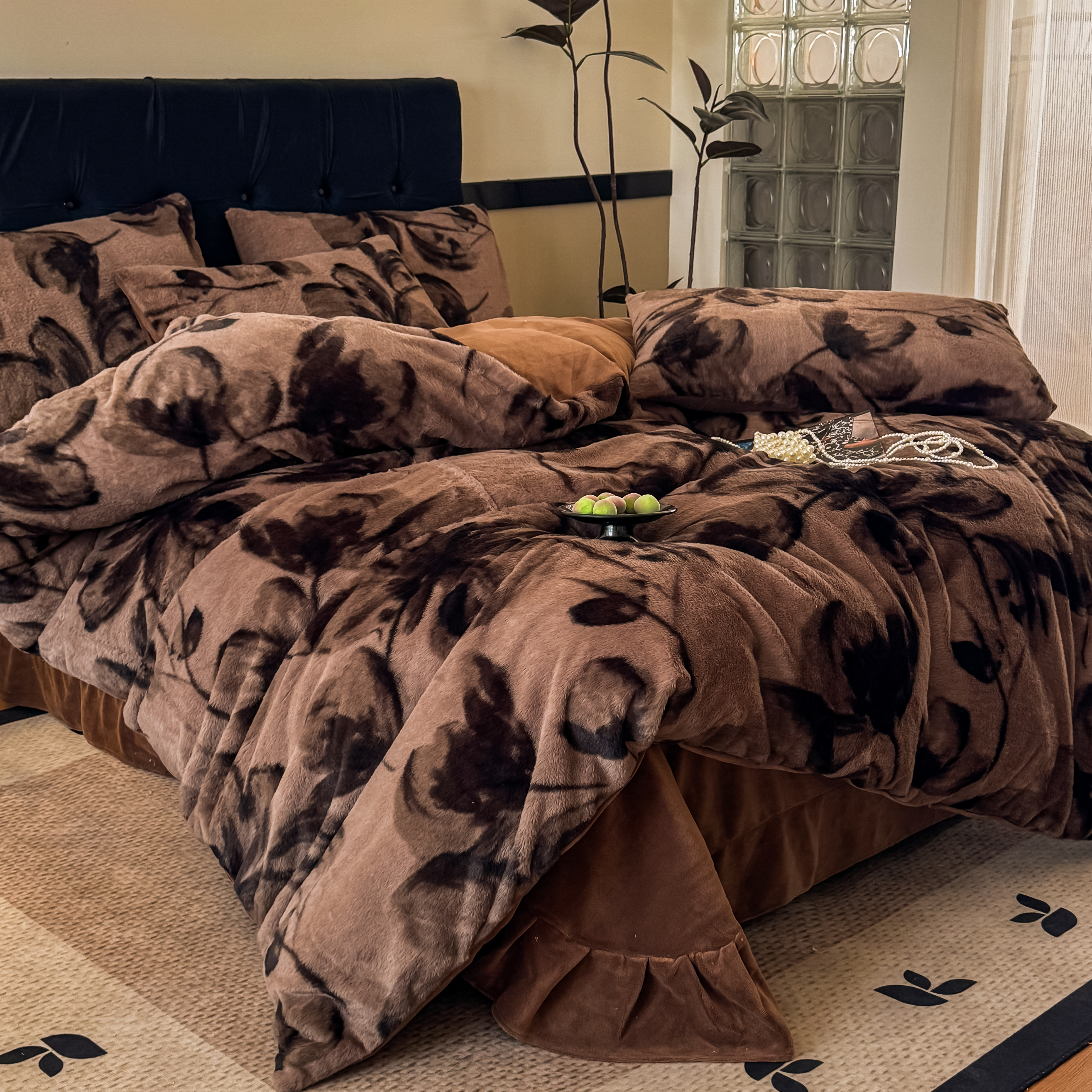 【恩佳专享】冬季A类轻奢保暖兔绒AB面四件套床单双人被套加厚款