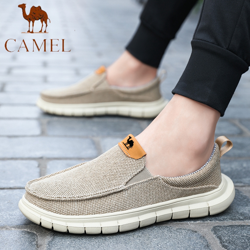 骆驼帆布鞋男春季透气休闲鞋男款一脚蹬老北京布鞋轻便套脚运动鞋