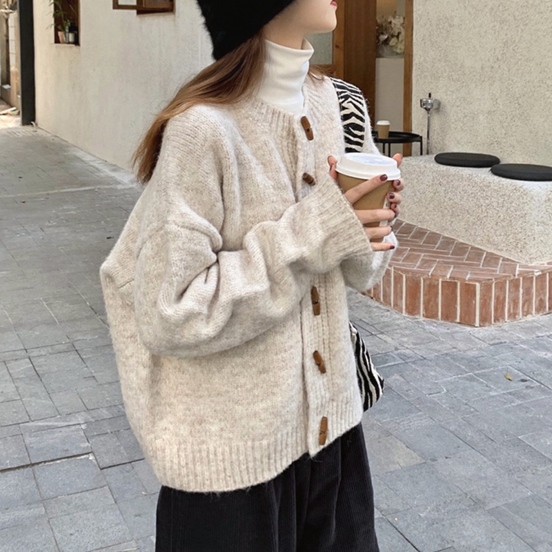 针织开衫外套女春秋宽松慵懒高级感2022年新O款上衣早秋复古毛衣