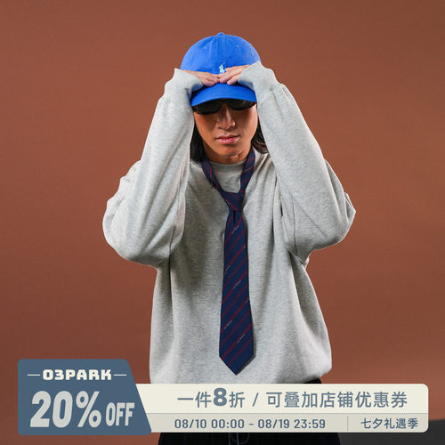 O3PARK秋新款宽松圆领卫衣