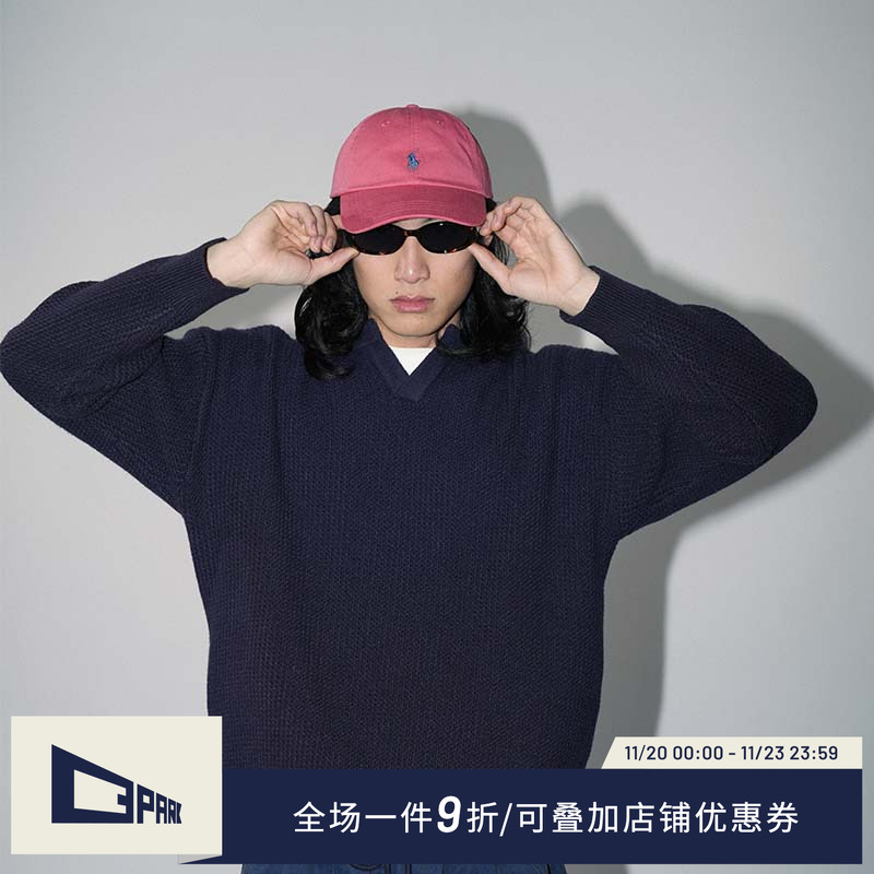 O3PARK长袖毛织亨利领毛衣