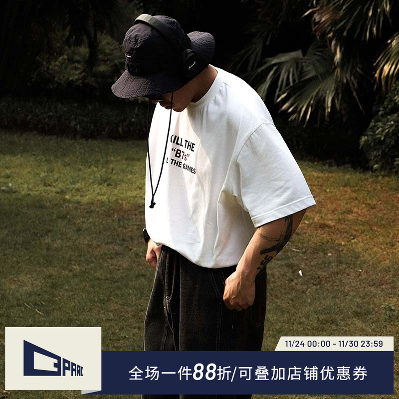 o3park重磅T恤宽松B7印花短袖