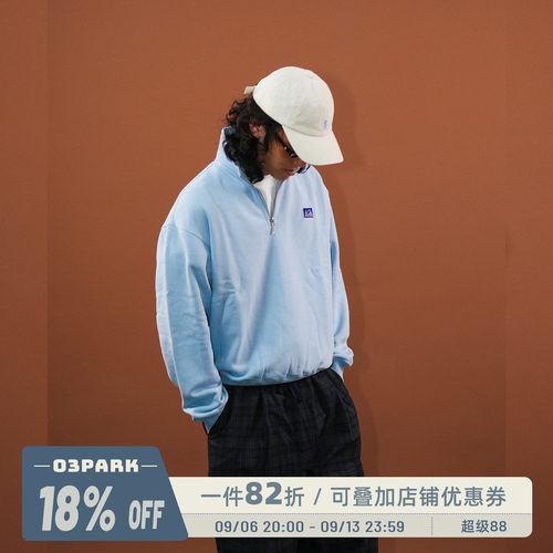 O3PARK加绒polo领子卫衣