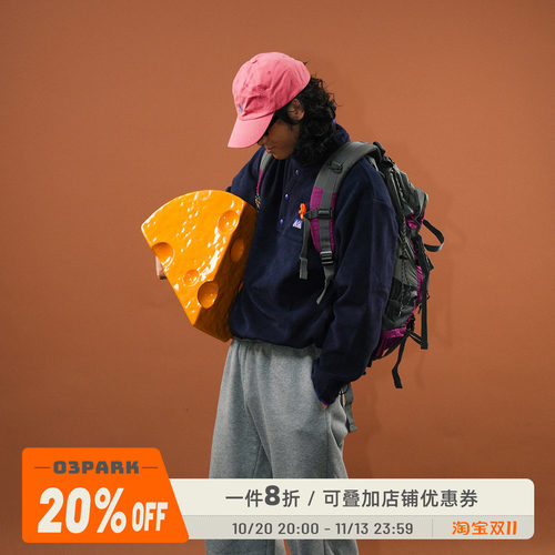 O3PARK秋款摇粒绒高领卫衣