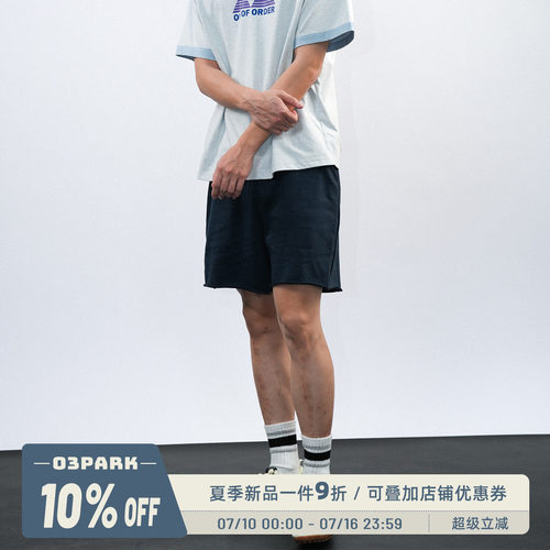 O3PARK美式运动卷边四分短裤