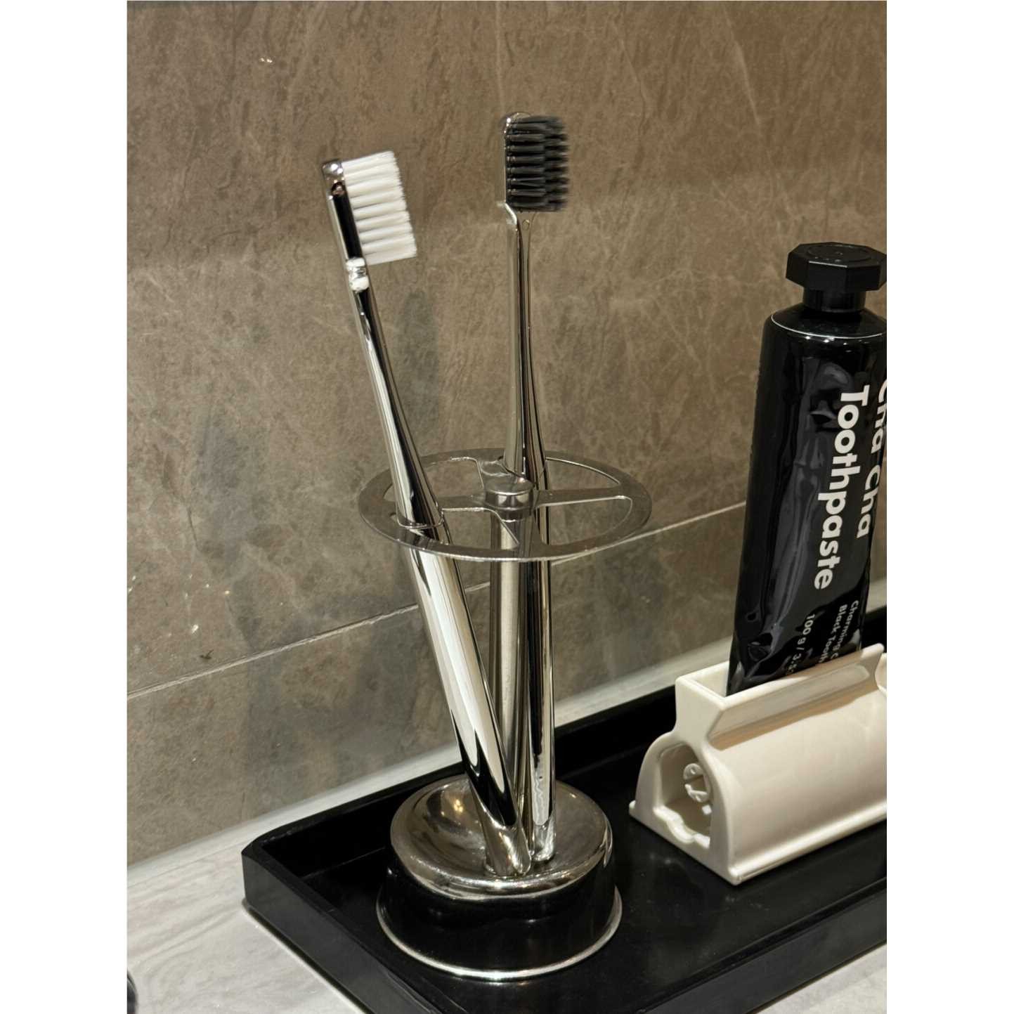 ININ化妆刷收纳架不锈钢牙刷架置物架多功能牙膏座收纳置物