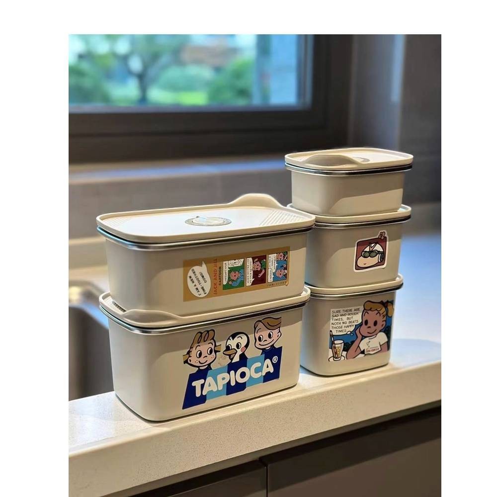 ININ304不锈钢保鲜盒冰箱食品级密封盒专用冷冻套装可收纳