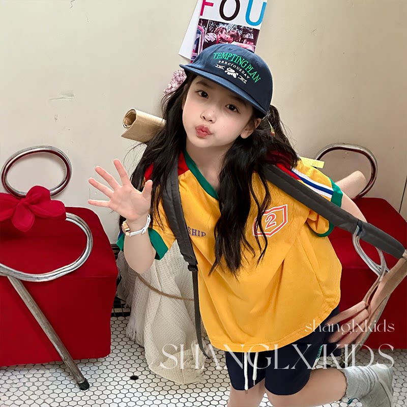 小女童超级好看夏装运动速干短袖短裤夏季2026新款韩版潮酷穿搭潮