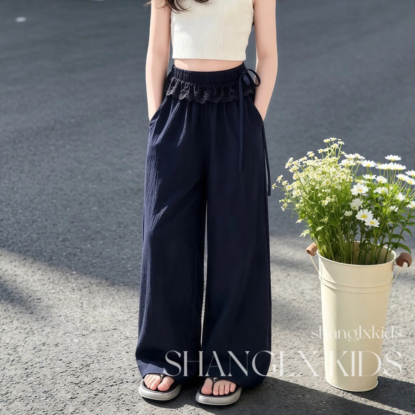 2026超火女童裤子夏季薄款休闲裤新款轻薄夏裤女大童女装初中生潮 - 实物图