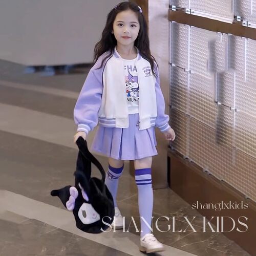 女童库洛米卡通三件套童装