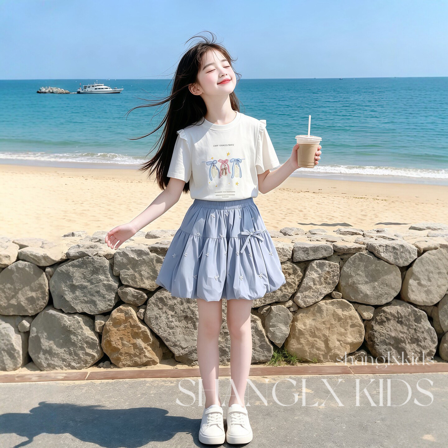 女童夏套装2026新款今年流行爆款女大童装夏天巨好看裙子夏季夏装 - 实物图
