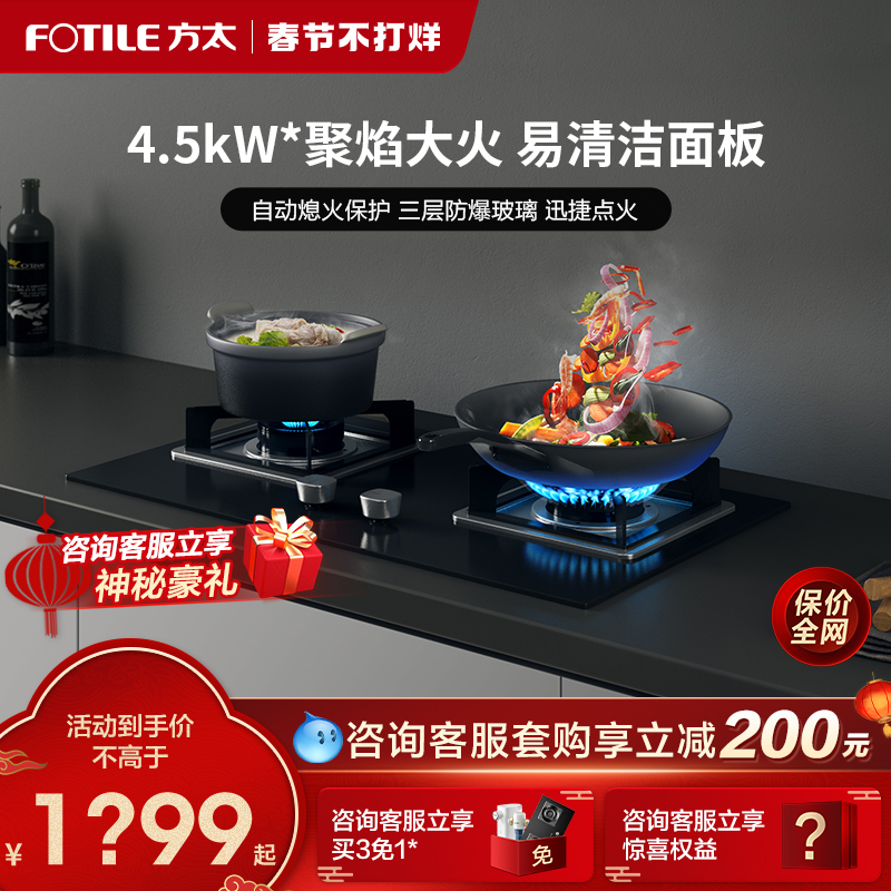 方太TH31B燃气灶煤气灶双灶家用天然气灶灶台灶具天燃气灶液化气