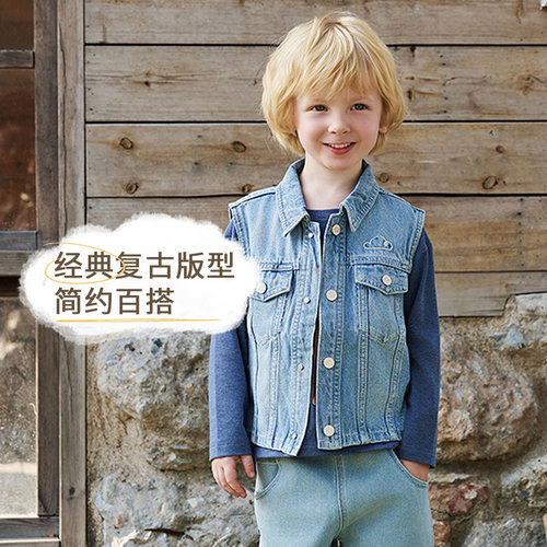PetiteRevery儿童牛仔马甲外套