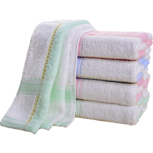 钟牌414萃众彩条缎档毛巾3条 洗脸洗澡热敷 擦手加厚吸水1211