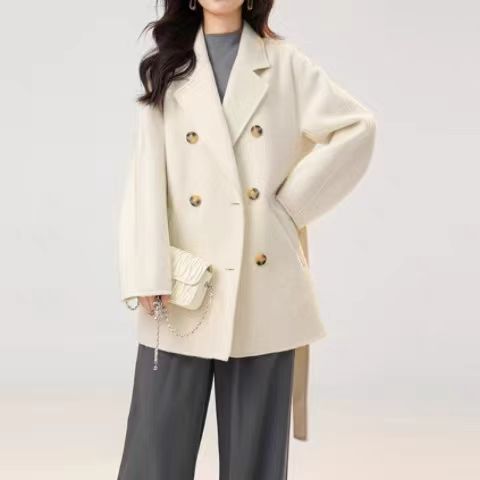 2024年秋冬新款休闲时尚毛呢外套女#短款801衣长76