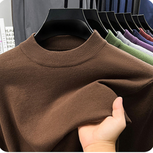 2025秋冬新款不起球男士半高领秋冬季毛衣针织衫#3889