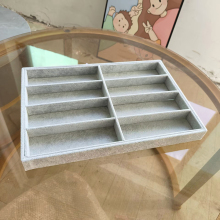 冰花灰绒布大号8格近视太阳眼镜收纳盘金条玉石卖货胸针展示盒