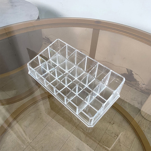 透明桌面18格亚克力口红收纳架化妆小样品整理盒签名章收纳架