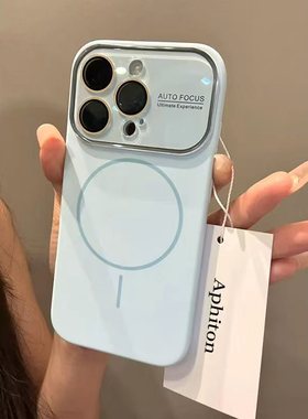 秒变17大视窗液态磁吸适用苹果17promax手机壳iPhone16pro新款15/14pl.us简约纯色13pro高级12磨砂质感11保护