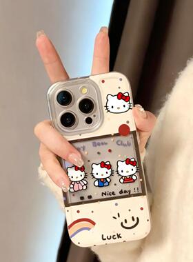 笑脸kt猫适用苹果17promax高透透明手机壳iPhone16pro/14plus/13/12/11/华为P70vivo小米15/14oppo防摔保护套