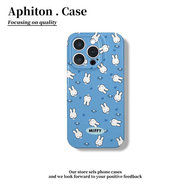 蓝底可爱米菲适用iPhone16pro苹果17promax菲林手机壳16/15/14plus全包防摔13/17pro华为P70vivo小米oppo防摔