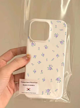 小清新多朵紫色碎花适用iPhone13pro手机壳苹果14PROMAX硅胶软壳15/15plus/15promax时尚11/12防摔xr/x保护套