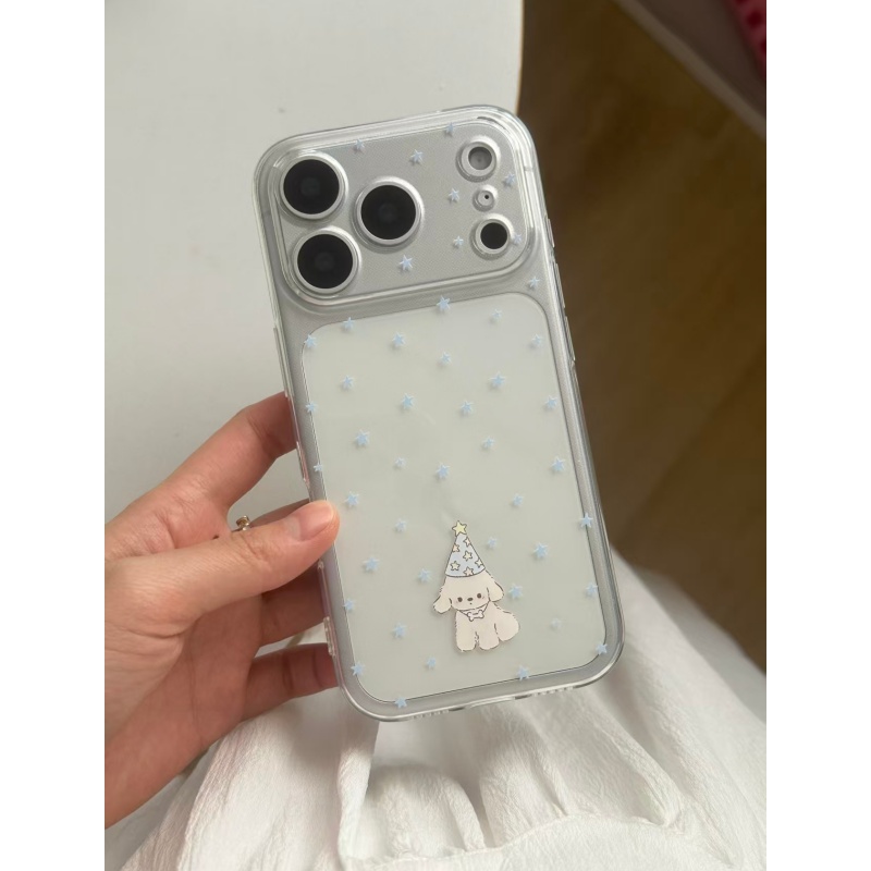 蓝星尖帽小狗适用苹果17promax太空手机壳透明iPhone16/15/14/13pro/11华为P70vivo小米17/15prooppo硅胶保护
