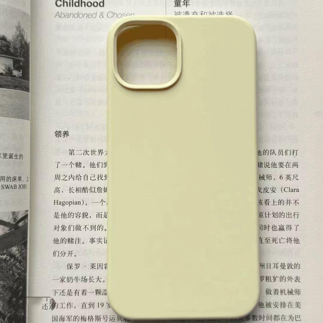 肤感大孔奶黄色糯米壳适用苹果16/15promax手机壳iPhone14plus全包边款13pro创意个性12PM多色11新款防摔保护