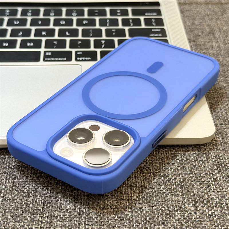 群青蓝磨砂新款多色肤感磁吸壳手机壳适用苹果iPhone18promax/17promax/16promax/15pro/14pro/13pro保护套潮