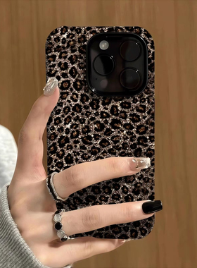 个性金闪闪豹纹EH适用苹果17promax菲林二合一手机壳iPhone15/14/13/12新款11vivo华为P70小米15oppo防摔保护