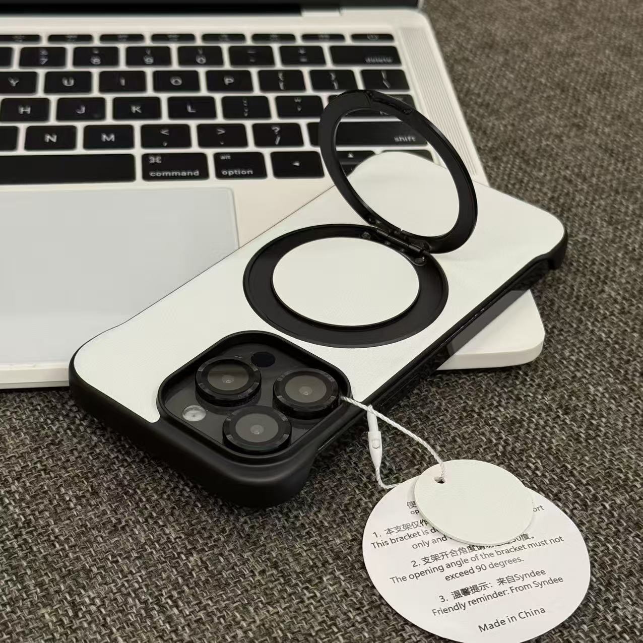 黑白撞色无边框贴皮磁吸支架适用苹果13/14/15/16/17promax高级感手机壳华为p80pro男女小米17promax防摔保护