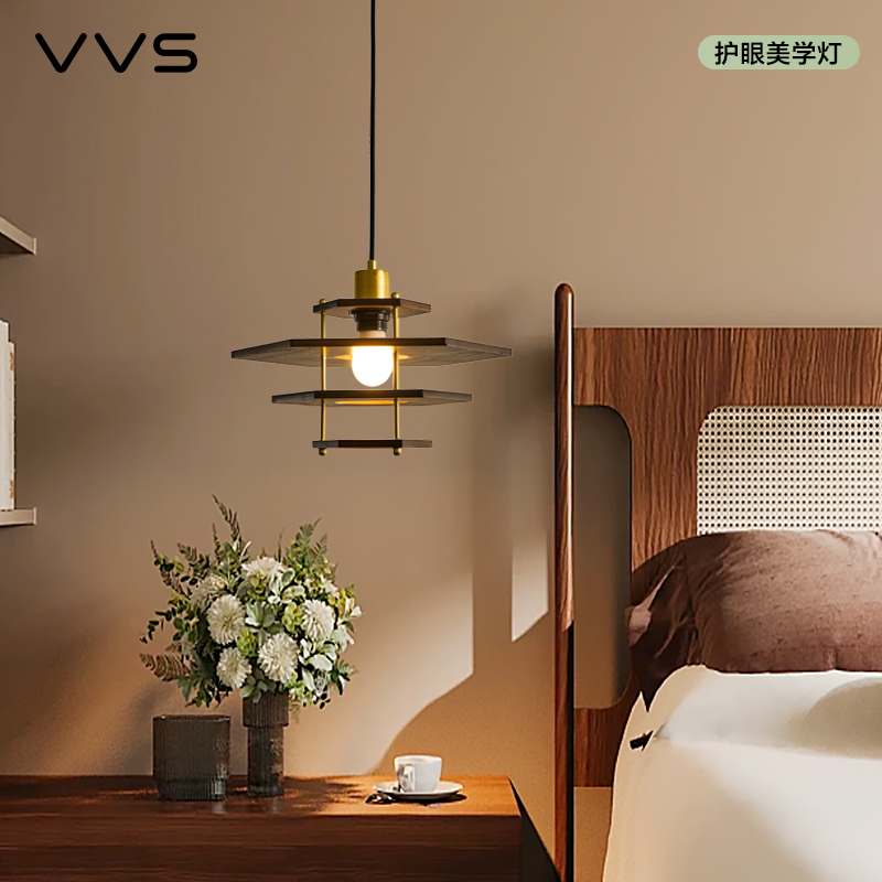 VVS 中古风吊灯新款侘寂风卧室床头灯温馨设计师创意个性餐厅灯具