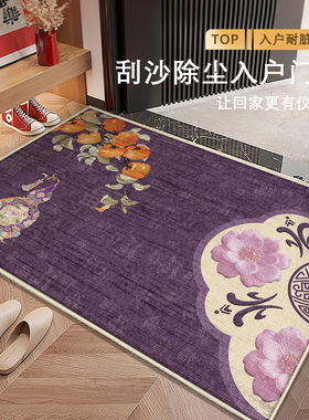 紫色地垫入户门垫风水门口进门地垫2025新款家用脚垫入户门地毯子