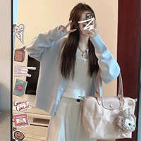 Светло-синий [самый популярный стиль в этом году для ранней осени/ленивый стиль в корейском стиле, элитный и супер красивый/стиль ретро Fair Isle, уникальный, красивый, теплый и утолщенный верх/свитер можно носить на улице в качестве базового слоя]