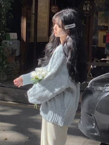 Синий демисезонный трикотажный свитер, утепленная куртка, премиум класс