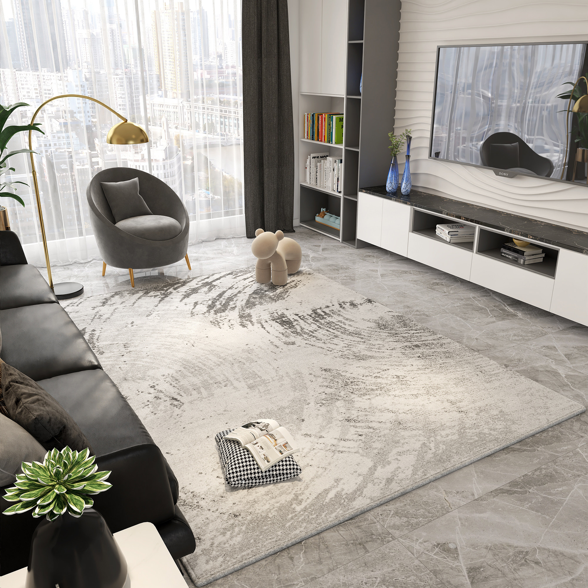 轻奢家用客厅地毯2026新款沙发茶几毯现代卧室床边毯防滑入户地垫