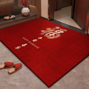 入户门地垫高级感室内进门口红色耐脏防滑脚垫家用喜庆可裁剪垫子
